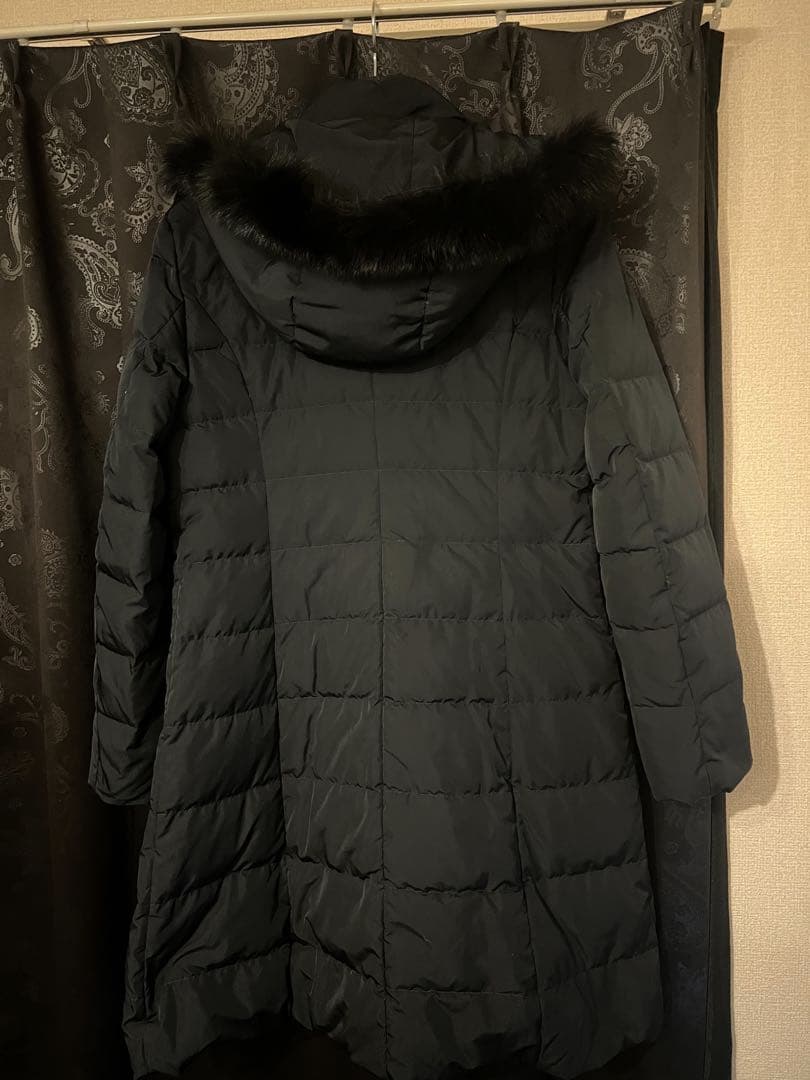 UNTITLED ブラック フード付きロングダウンコート　サイズ1 S 極美品