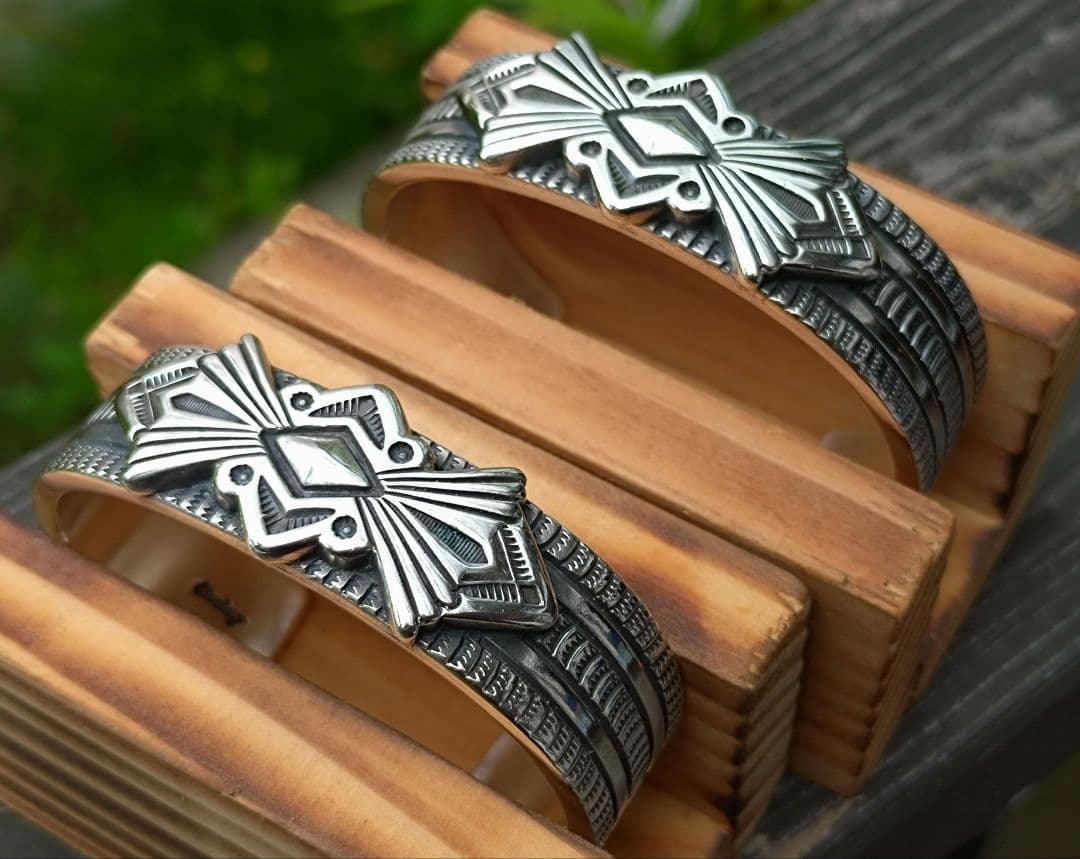 インディアンジュエリー、ヘビーゲージバングル、ペアバングル