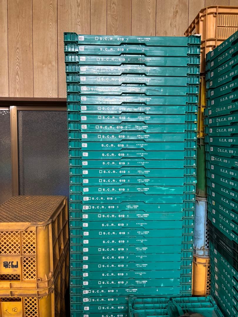 619オリコン折りたたみコンテナ60枚近場なら配達可能