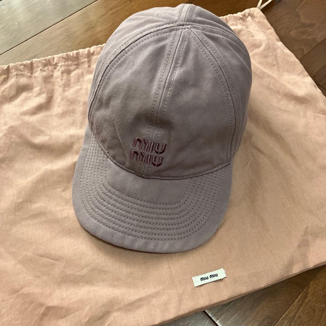 最終価格☆新品未使用☆MiuMiu☆ドリルベースボールキャップ☆Sサイズ