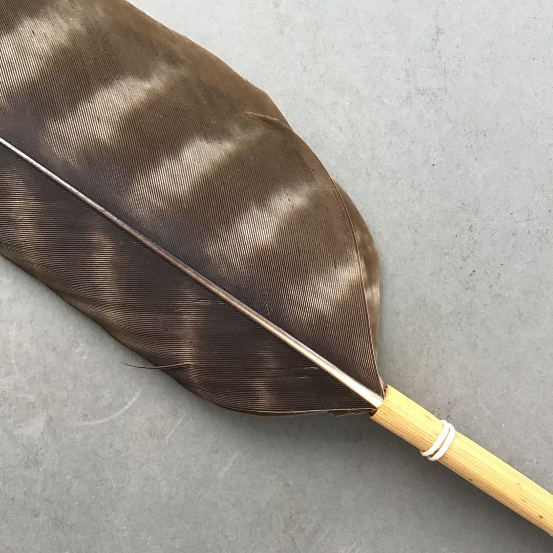 茶道具　羽箒　三ツ羽根(犬鷲一双)炉用•風炉用　紙箱　S28HB