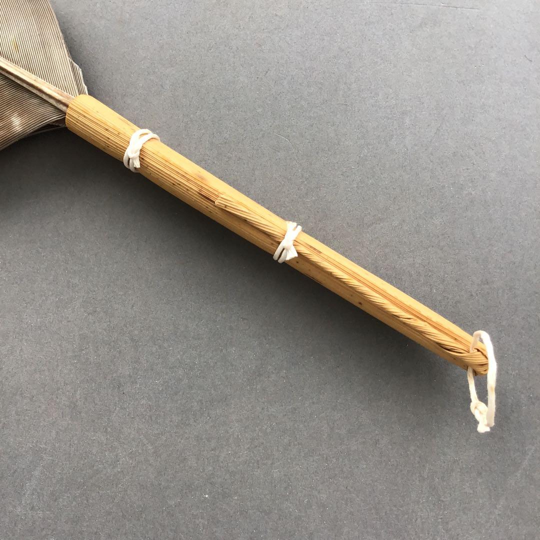 茶道具　羽箒　三ツ羽根(犬鷲一双)炉用•風炉用　紙箱　S28HB