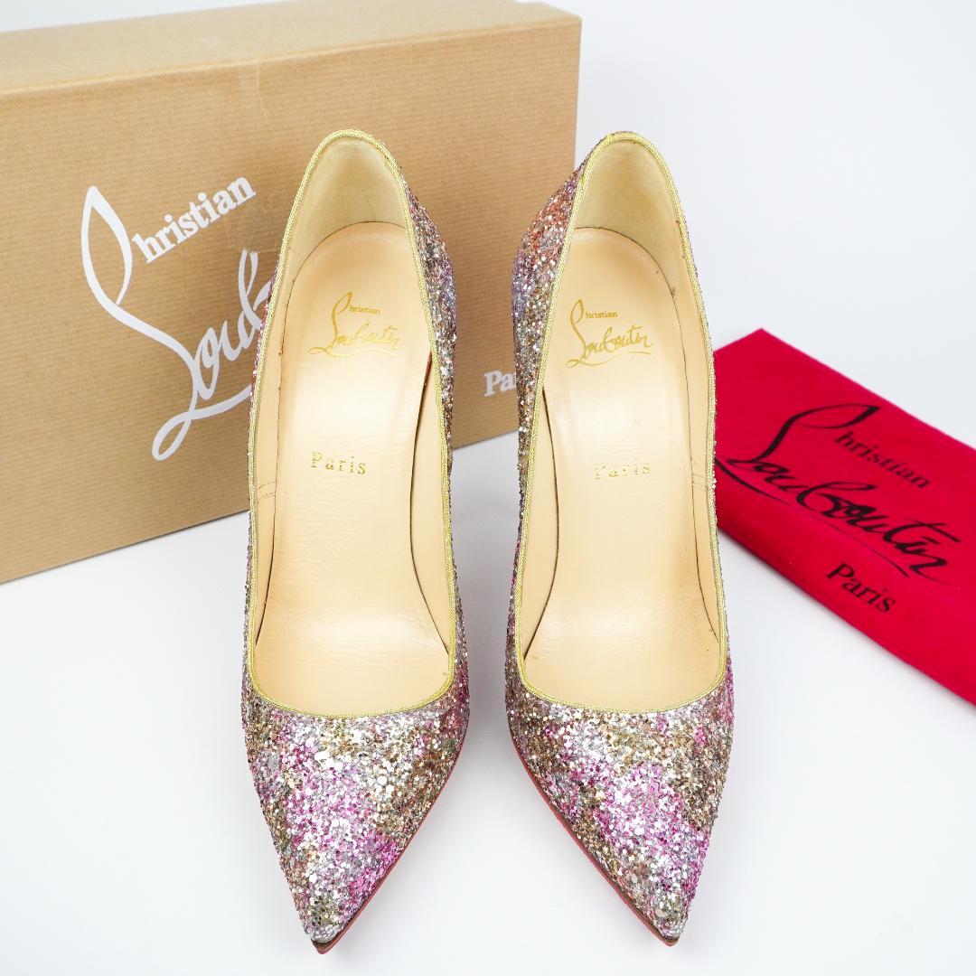 EU38 Christian Louboutin ハイヒール きらきら 427A