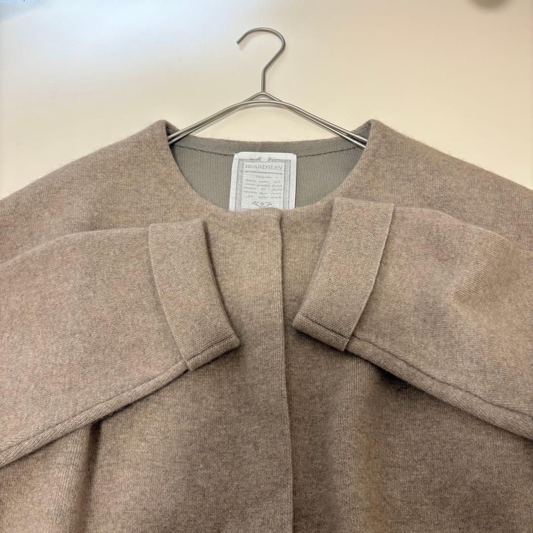 完売品・24年モデル　ビアズリー　ロングニットコート　洗えるニット　ラクーン