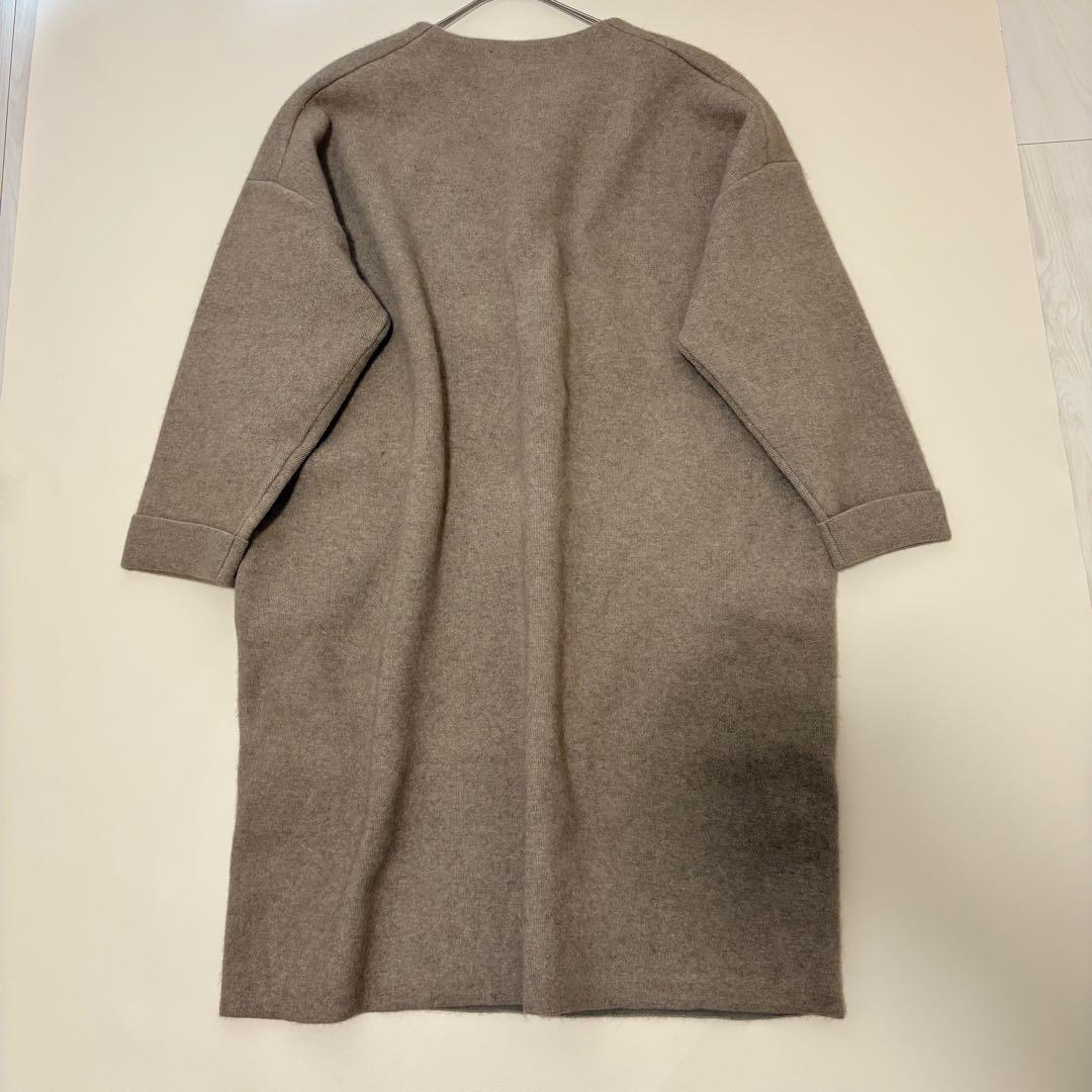 完売品・24年モデル　ビアズリー　ロングニットコート　洗えるニット　ラクーン