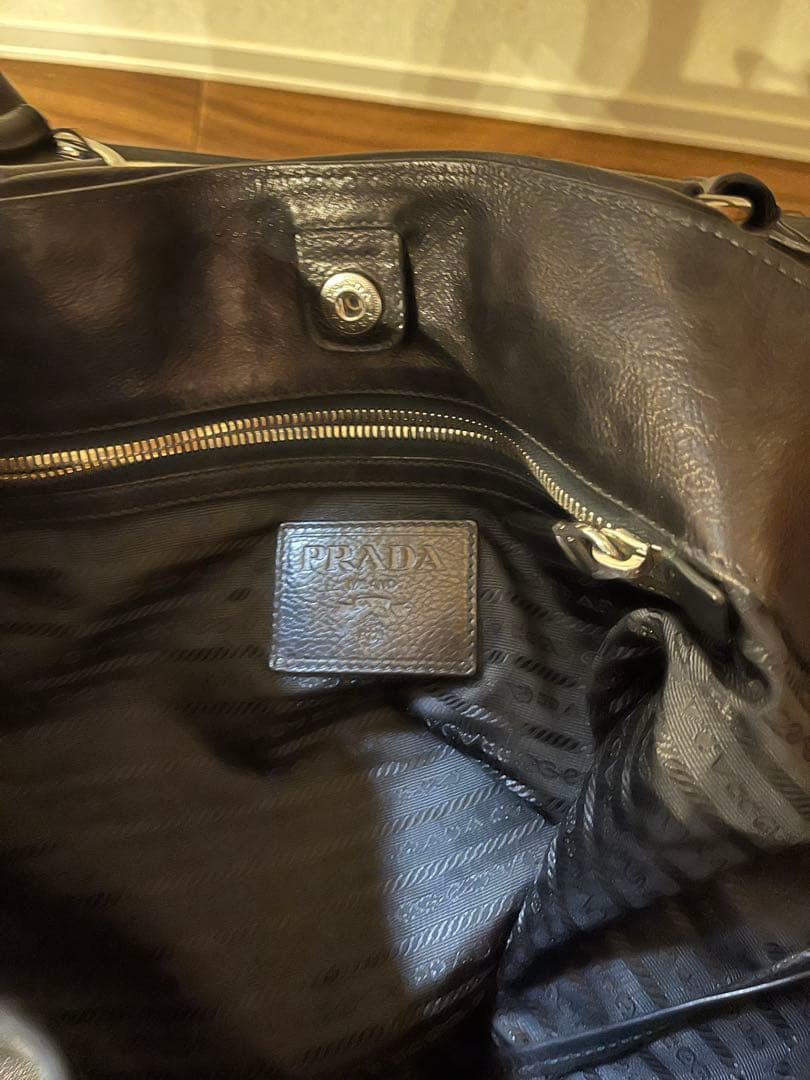 PRADA 黒 レザートートバッグ　2way ショルダー