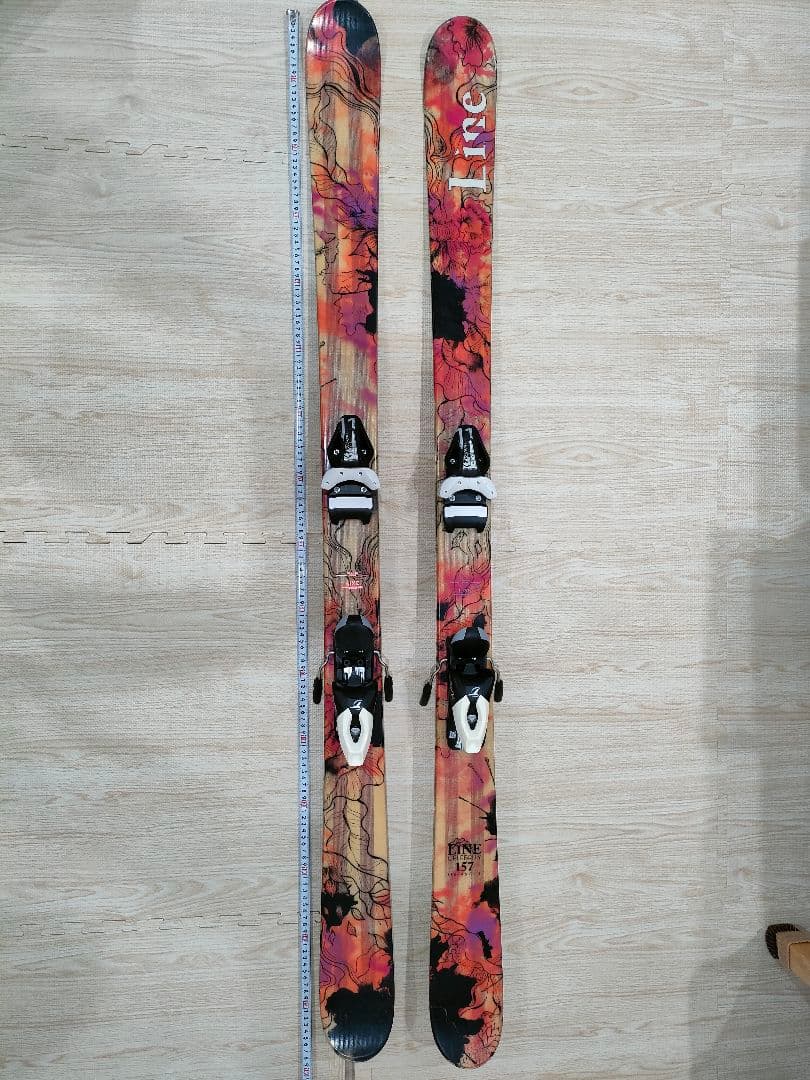 Line 花柄スキー板 ビンディング付き
