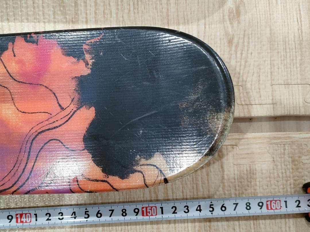 Line 花柄スキー板 ビンディング付き