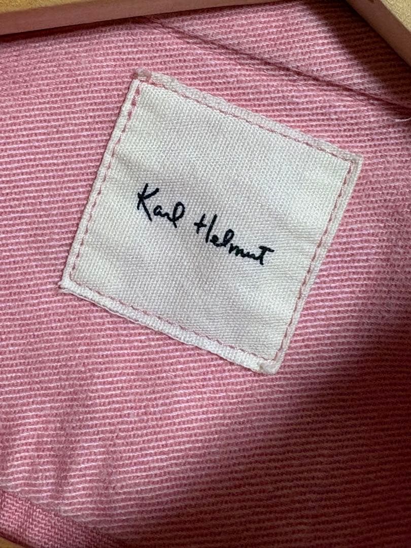 karl helmut ラグビーくま ワッペン 長袖シャツ　ピンクハウス