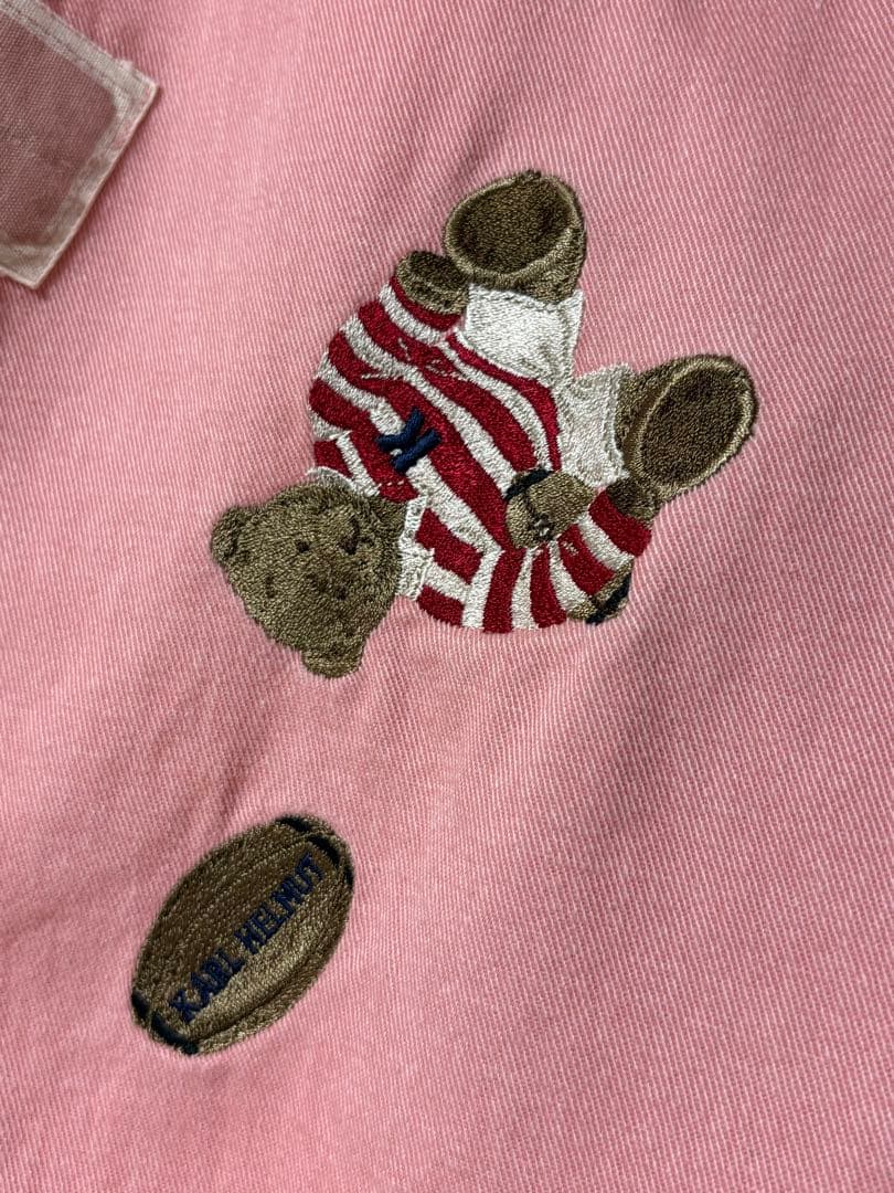 karl helmut ラグビーくま ワッペン 長袖シャツ　ピンクハウス