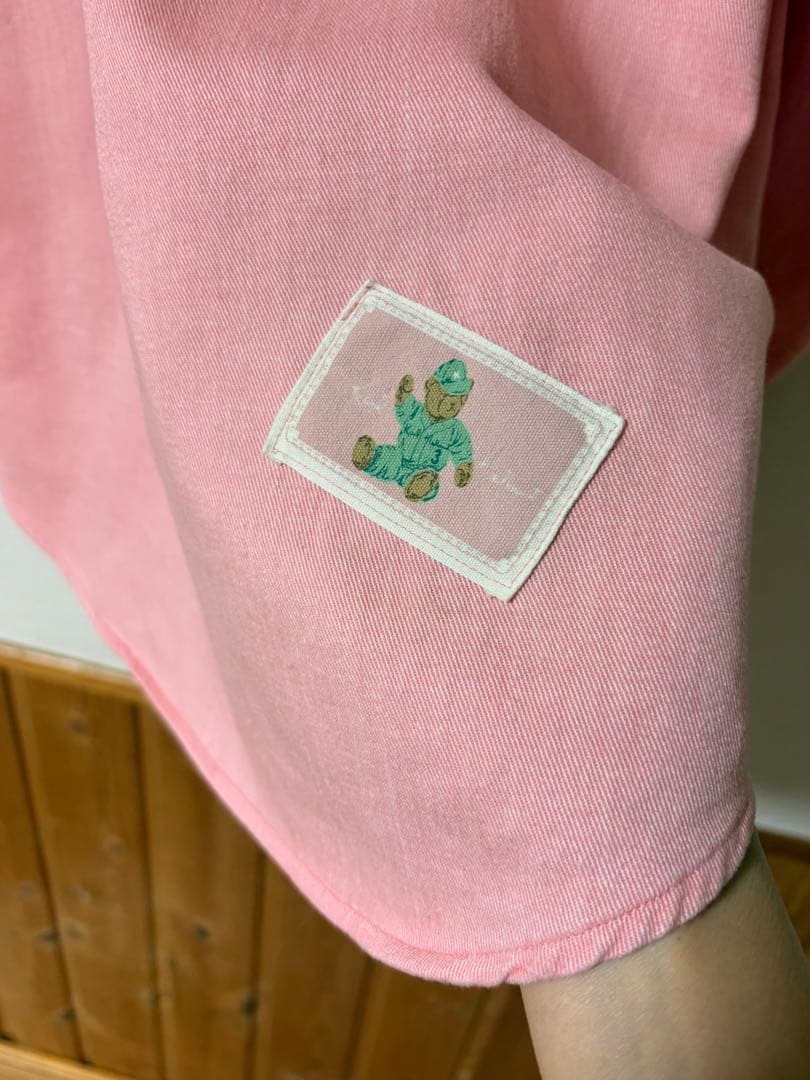 karl helmut ラグビーくま ワッペン 長袖シャツ　ピンクハウス