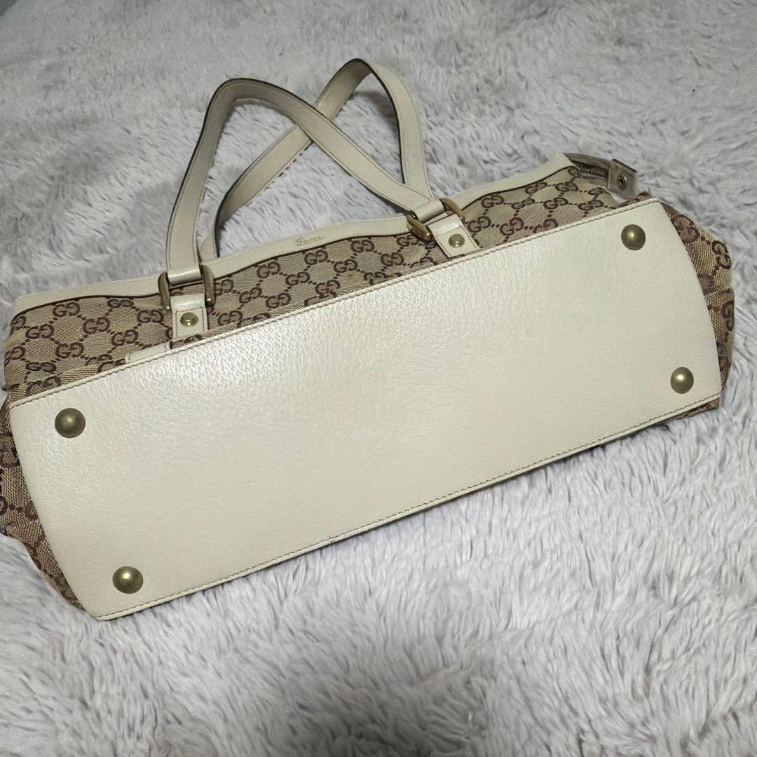 グッチ トートバッグ GGキャンバス ブラウン ベージュ シャンパンゴールド