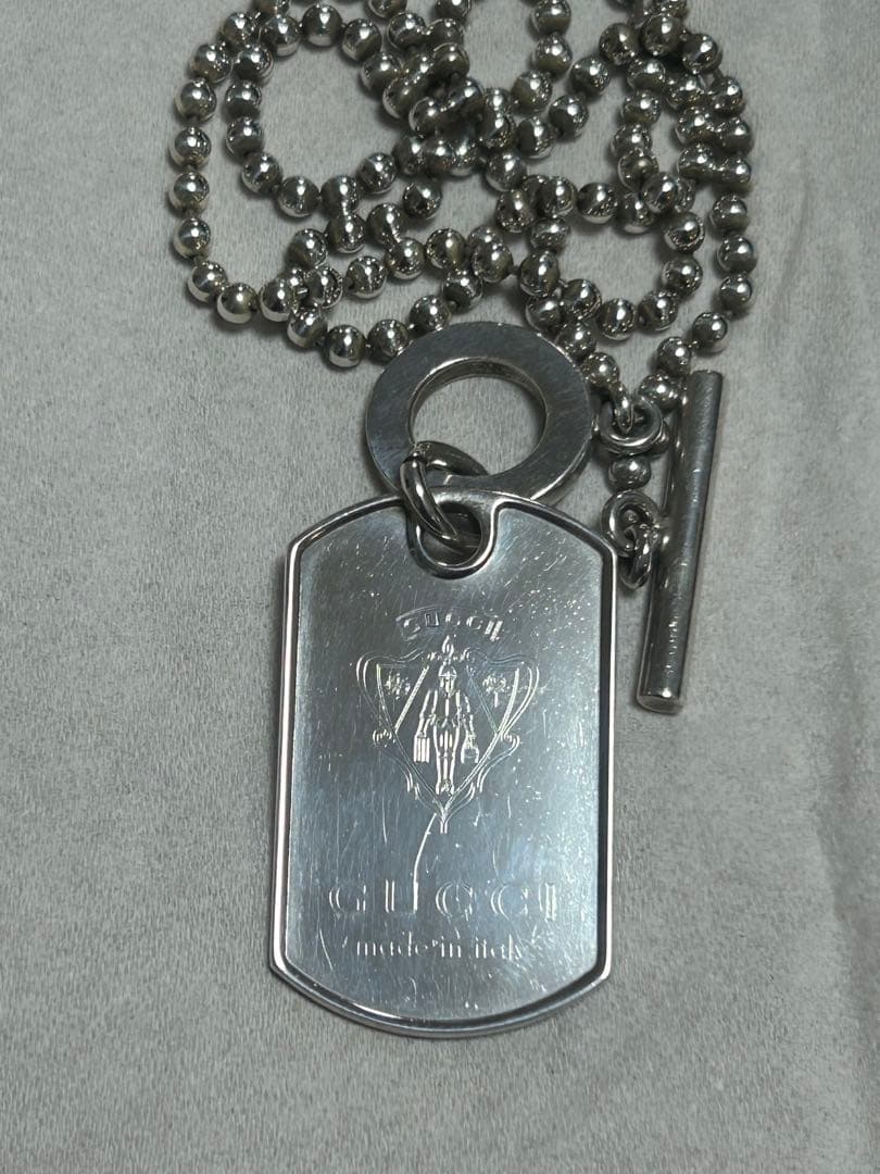 GUCCI シルバー ドッグタグ ネックレス　希少