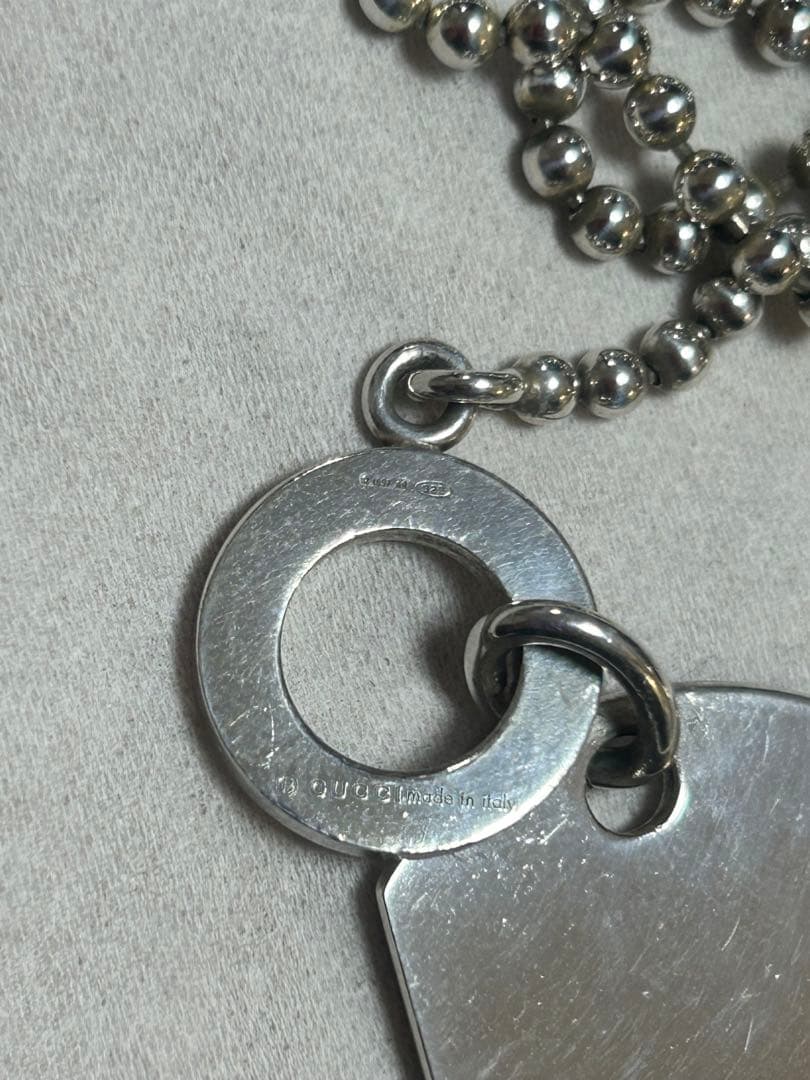 GUCCI シルバー ドッグタグ ネックレス　希少