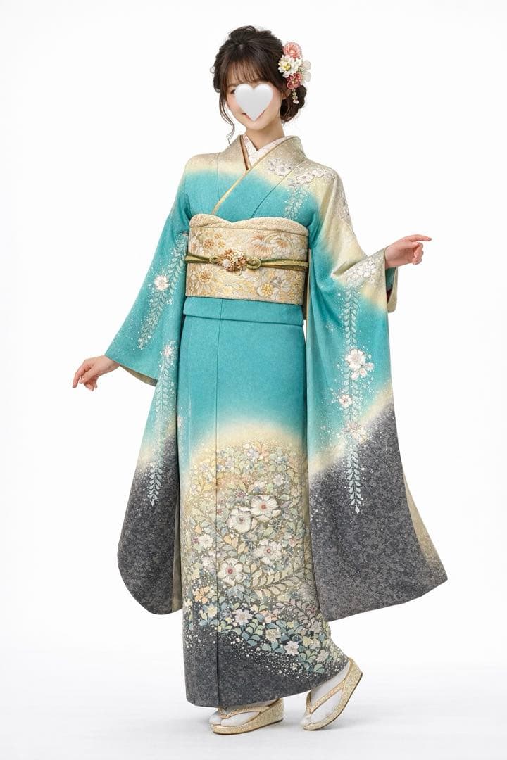 翠山工房　正絹　辻ヶ花振袖