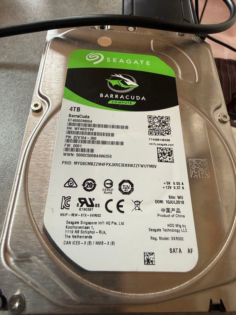 内蔵型ハードディスクドライブ Seagate Barracuda 4TB HDD ST4000DM004