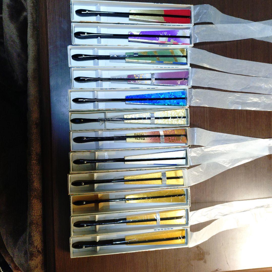 【豪華12本・美品】舞扇子 まとめ売り 日本舞踊 舞台用 箱入り（金4本含む）