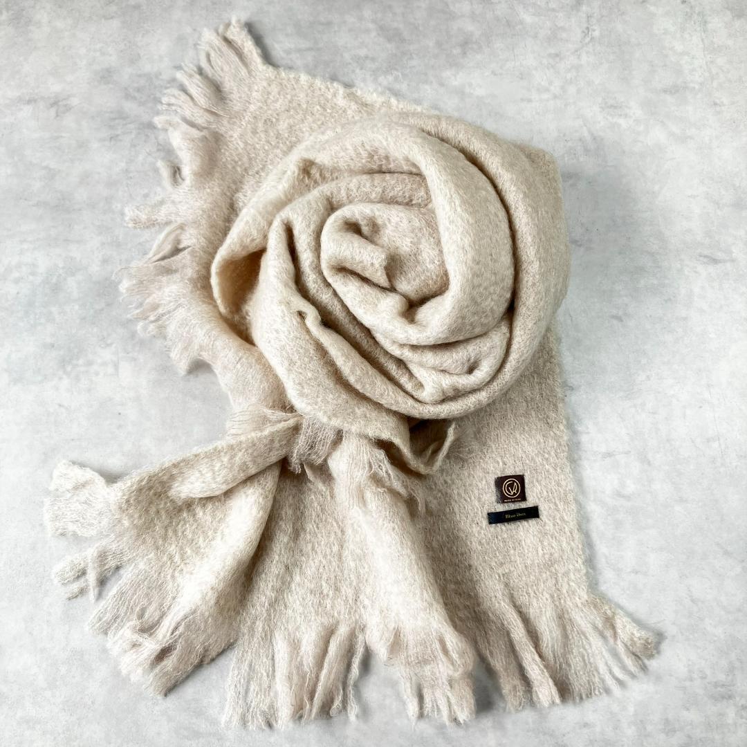 美品　ブルーアイベックス　カシミヤ大判ショール　ストール　マフラー636