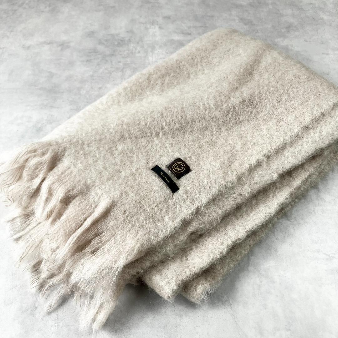 美品　ブルーアイベックス　カシミヤ大判ショール　ストール　マフラー636