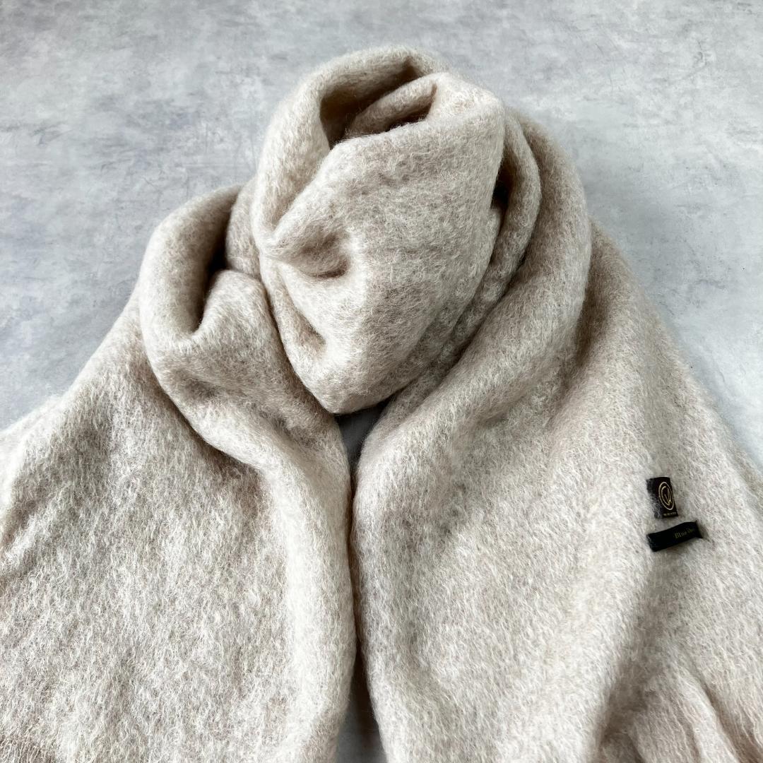 美品　ブルーアイベックス　カシミヤ大判ショール　ストール　マフラー636