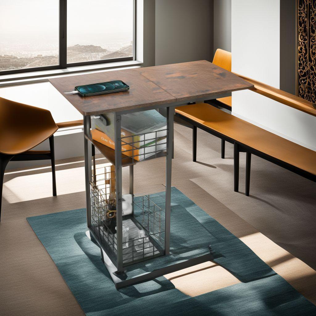 多機能 コンセント付き サイドテーブル キャスター