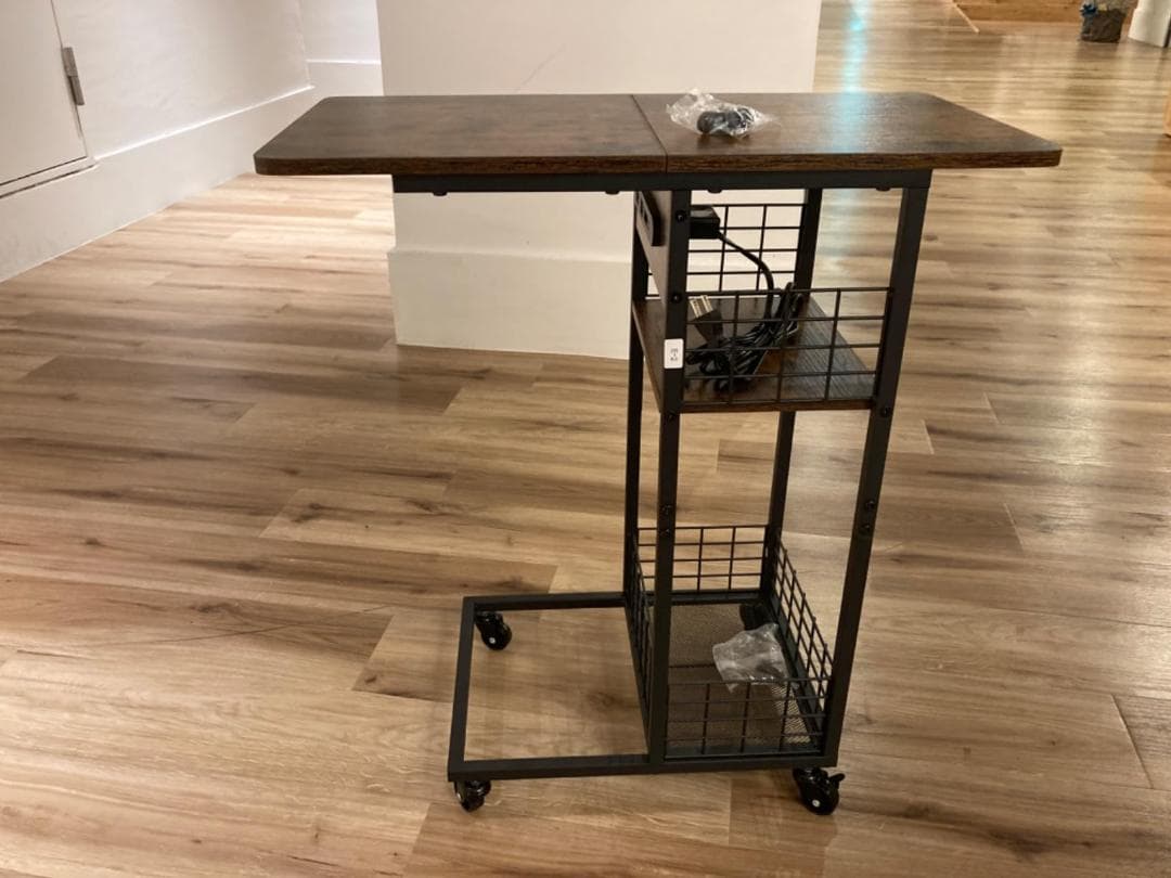 多機能 コンセント付き サイドテーブル キャスター