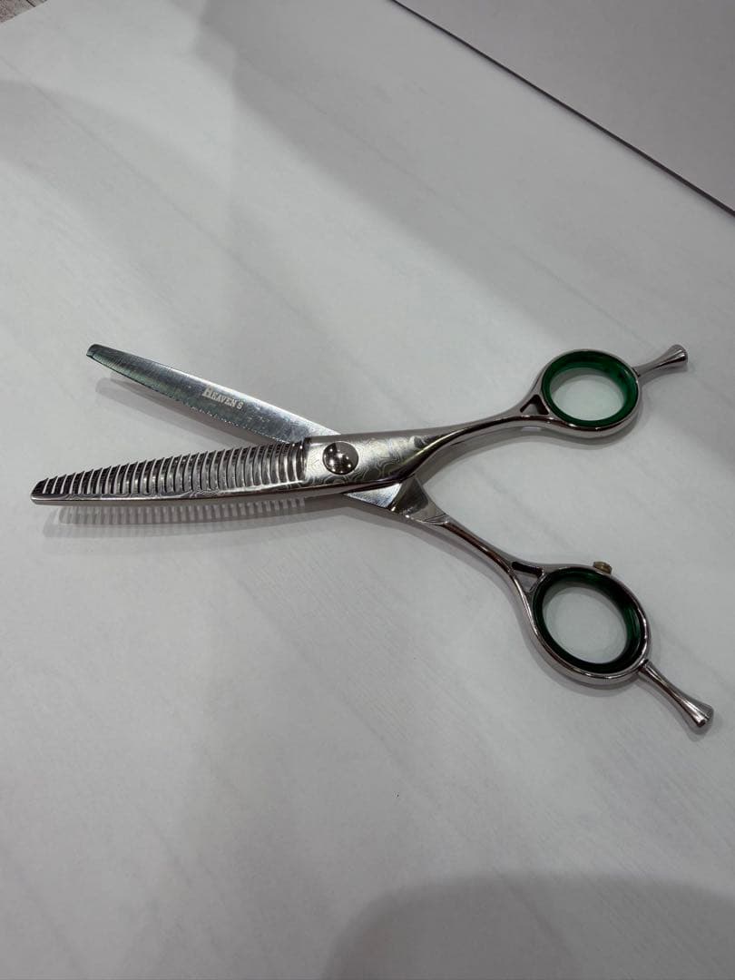 ヘブンスシザー セニング 30%メガネタイプ ダマスカス鋼