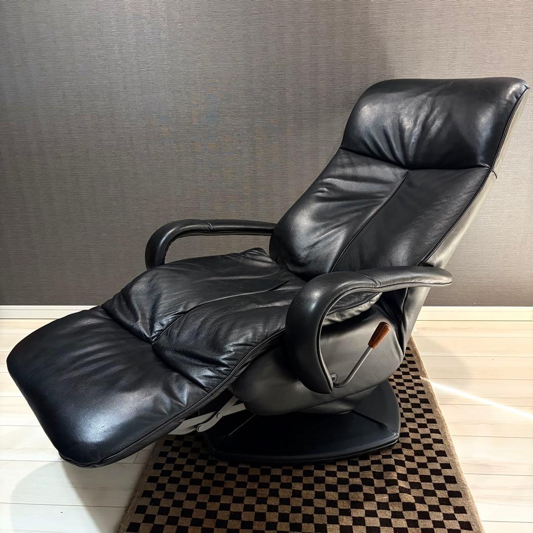 【美品】カリモク ドマーニ エクセルライフ リクライニングチェア 本革 ブラック