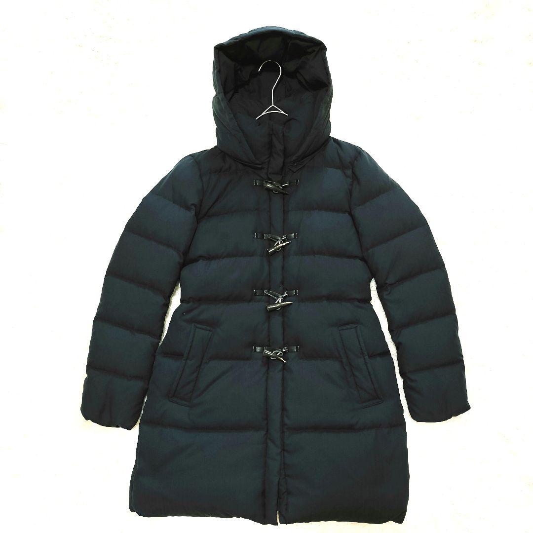 希少 23区 ダッフルダウンコート Aライン ネイビー L