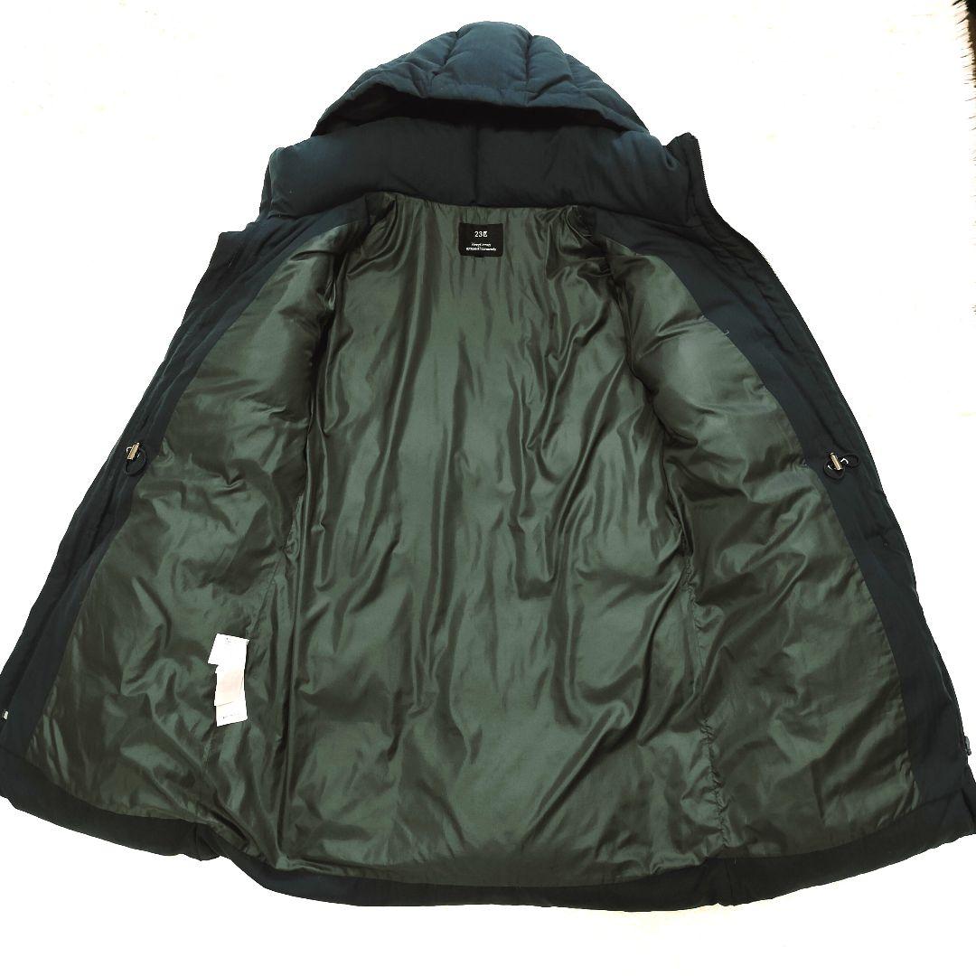 希少 23区 ダッフルダウンコート Aライン ネイビー L