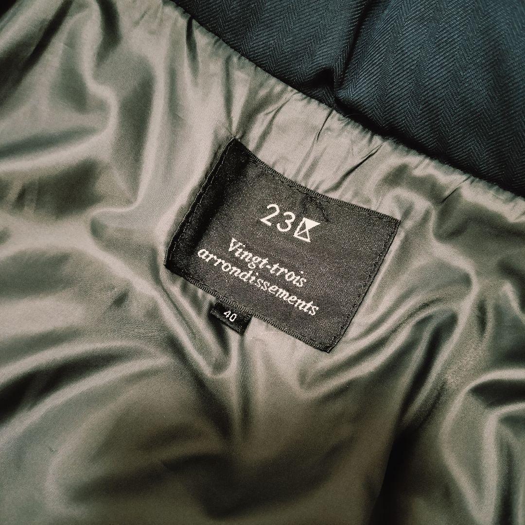 希少 23区 ダッフルダウンコート Aライン ネイビー L