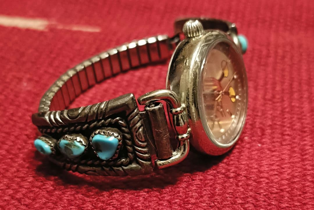 インディアンジュエリー　ターコイズウォッチ