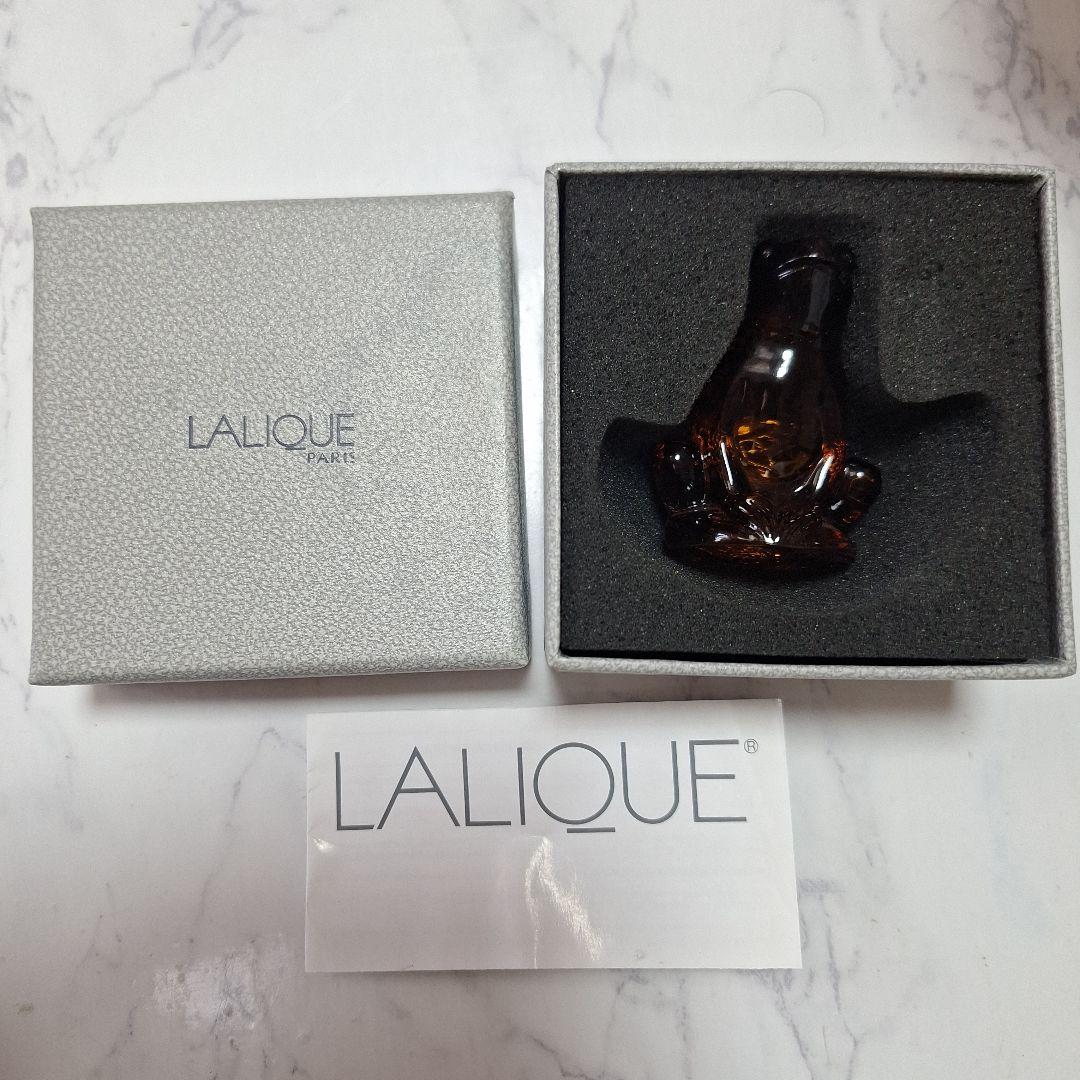 LALIQUE 琥珀色 カエルの置物