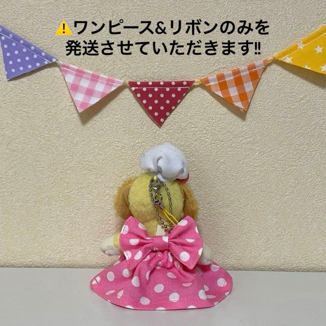ハンドメイド★ピンク♡ドットコスチューム★ぬいば♡ストラップ用コス。パルパルーザ