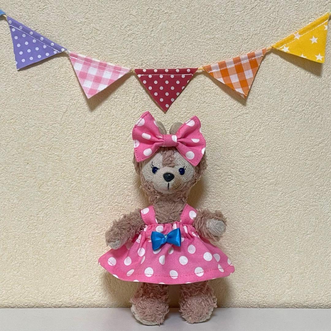 ハンドメイド★ピンク♡ドットコスチューム★ぬいば♡ストラップ用コス。パルパルーザ