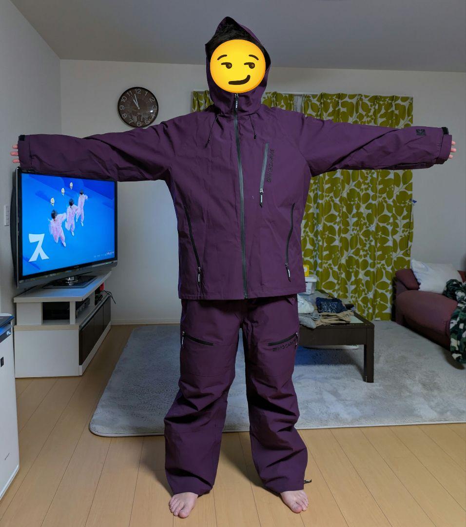 【値下再出品】スノーボードウェア 紫色 セットアップ