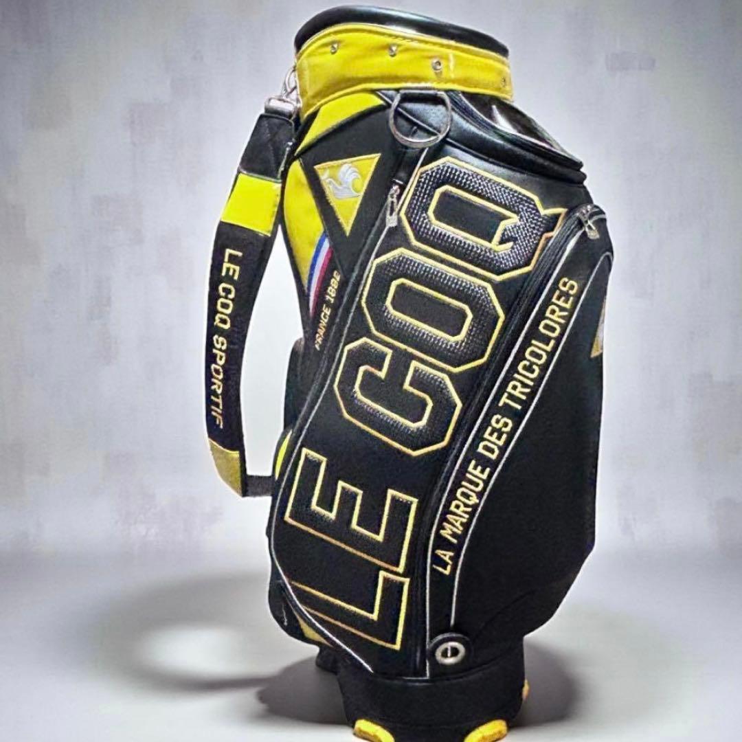 LE COQSPORTIF キャディバッグ イエロ- 9.5型 トリコロール