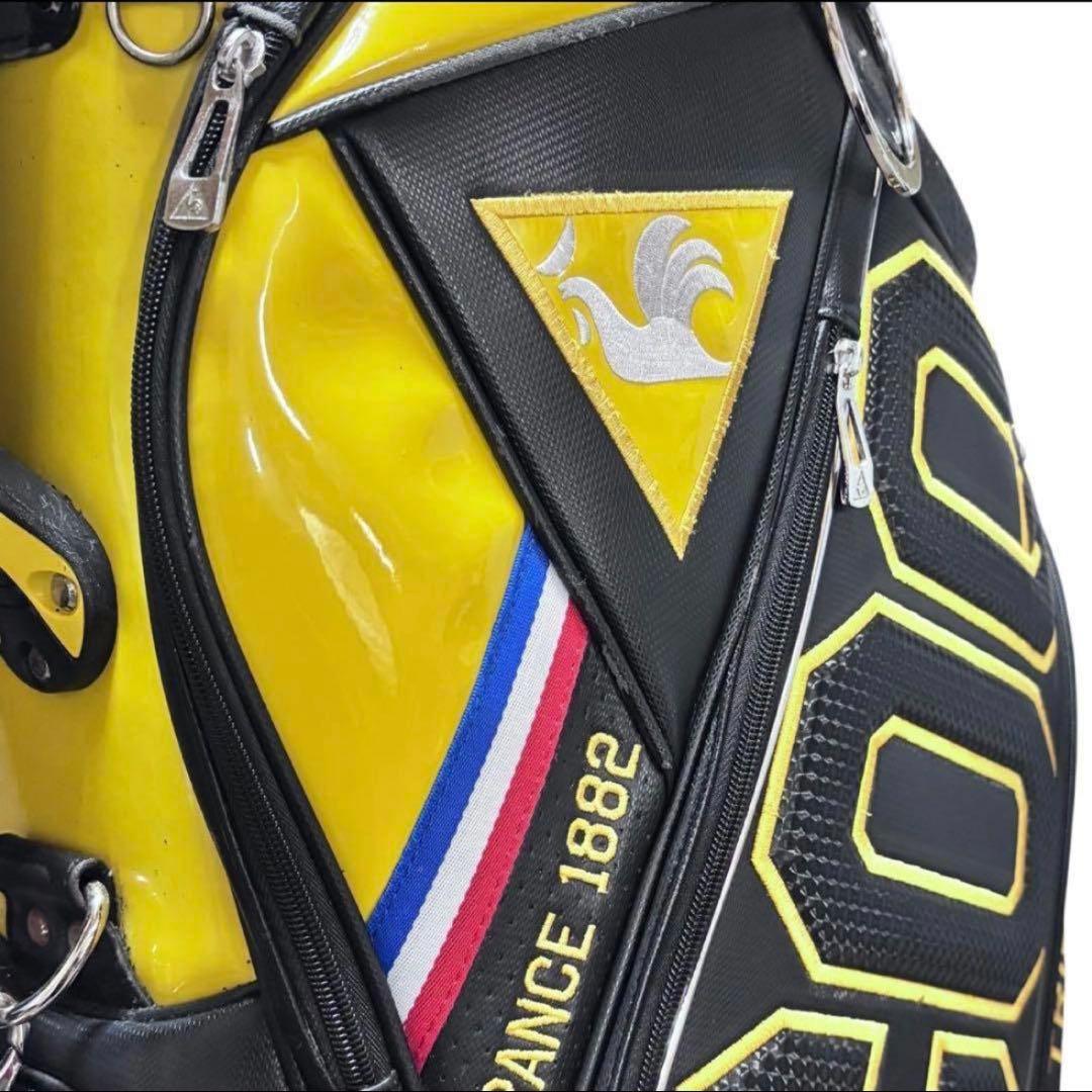 LE COQSPORTIF キャディバッグ イエロ- 9.5型 トリコロール