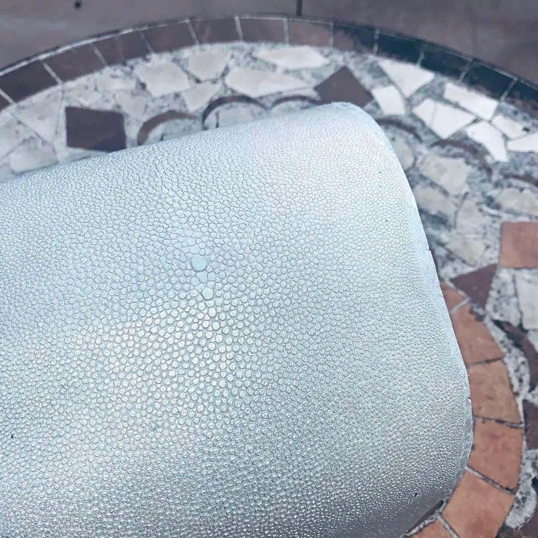 8)エイ革 鮫革 鮫皮 stingray ガルーシャ スティングレイ▶︎シルバー