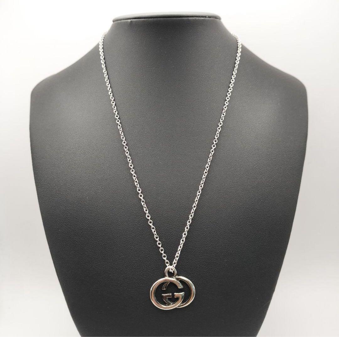 あ*け様 グッチ　ネックレス　シルバー　GG　ダブルG