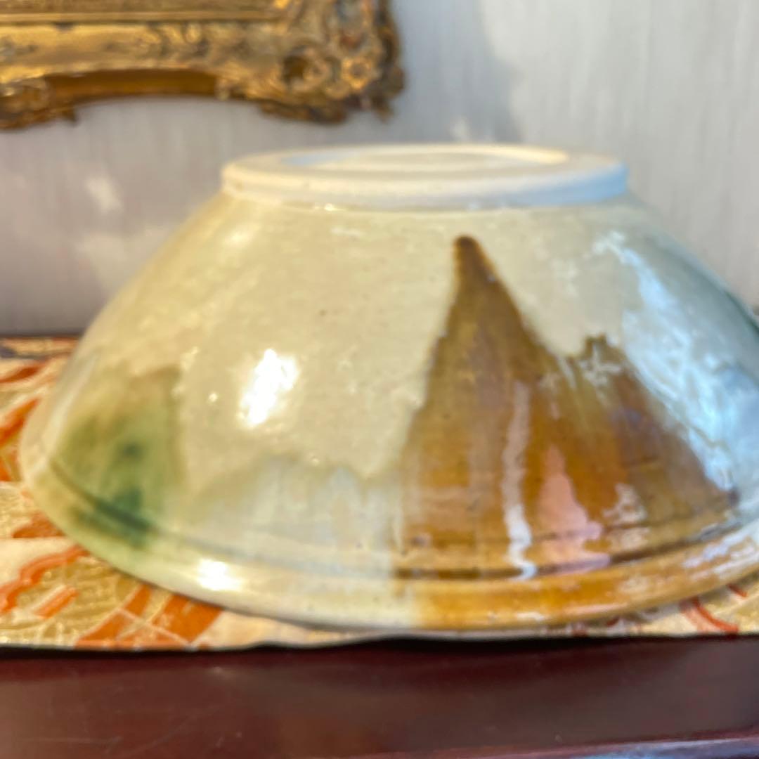 かぜ　お値下げ黄瀬戸　水野半次郎　三彩大鉢