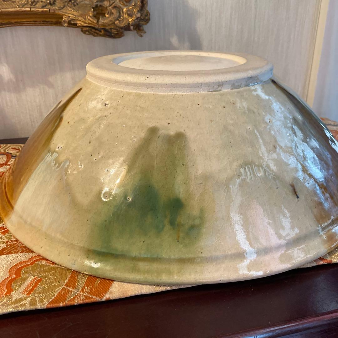 かぜ　お値下げ黄瀬戸　水野半次郎　三彩大鉢