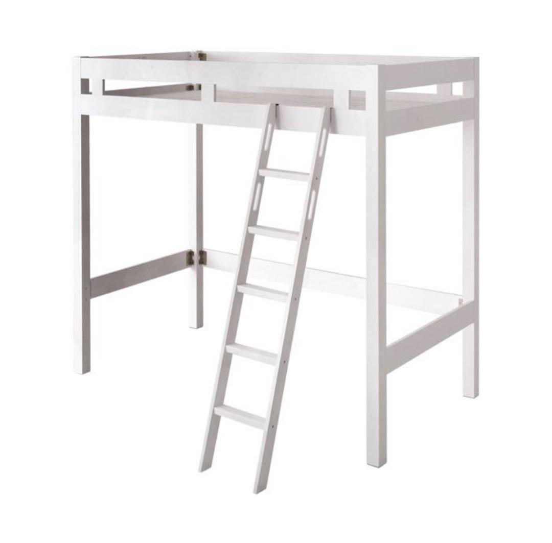 【引き取り@板橋区】ロフトベッド 2段ベッド 木製 ホワイト ハイタイプ