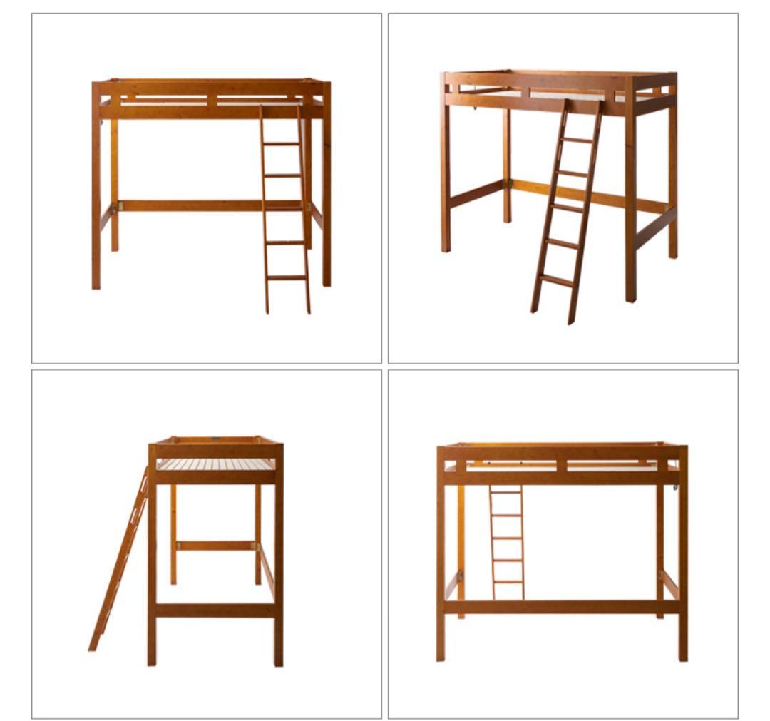 【引き取り@板橋区】ロフトベッド 2段ベッド 木製 ホワイト ハイタイプ