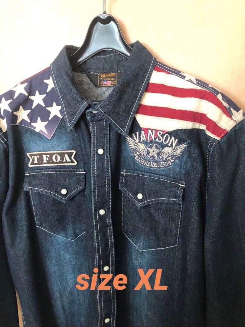 ☆専用です☆VANSON デニムシャツ XL 星条旗デザイン TFOA クローズ