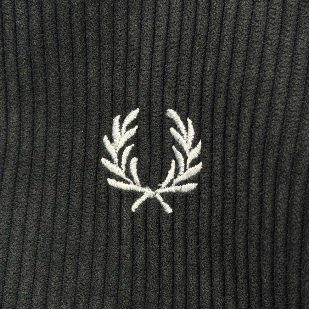 FRED PERRY コーデュロイ スイングトップ ブルゾン ロゴ刺繍 黒 M