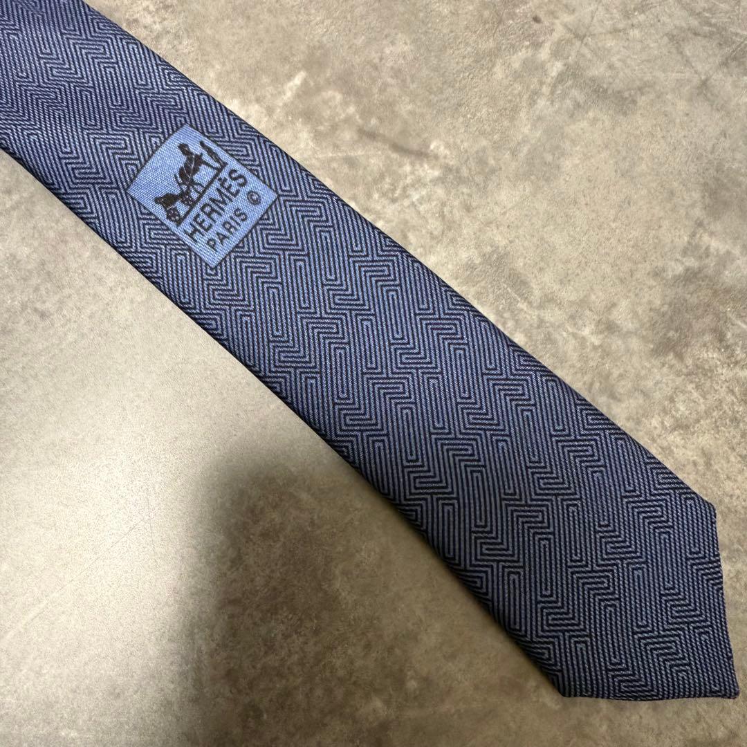 【✨美品✨】HERMES エルメス ネクタイ フォソネ ネイビー ハイブランド
