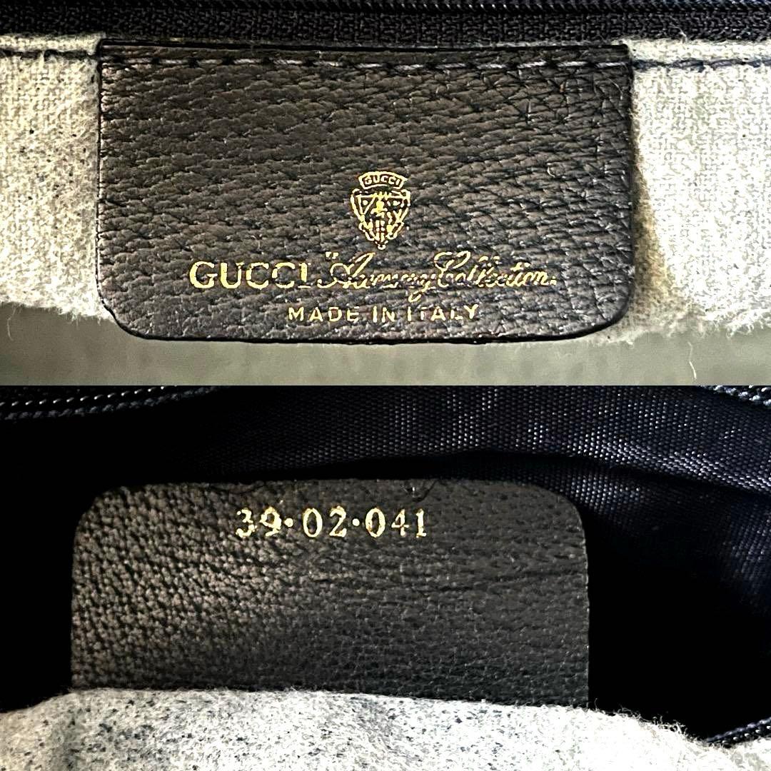美品 GUCCI ボストンバッグ GGネイビー シェリーライン ヴィンテージ