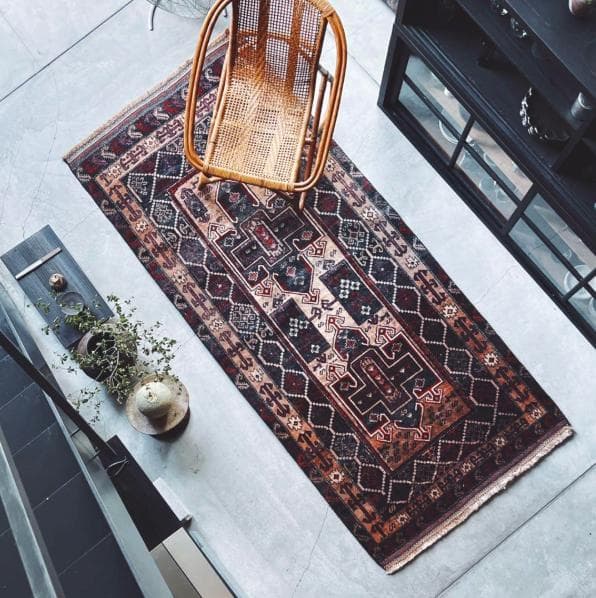 ヴィンテージラグ　トライバルラグ　100×223センチ