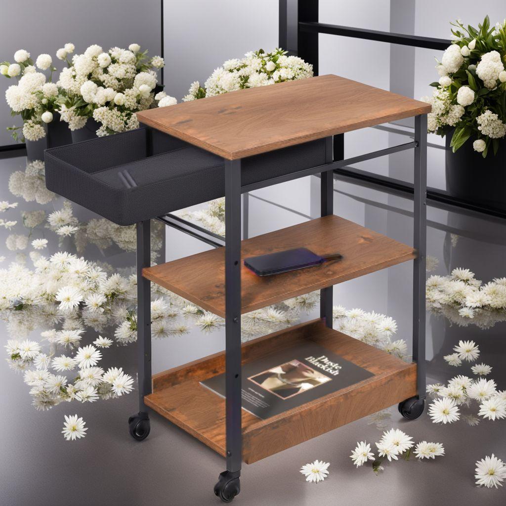 引き出し付き サイド サイドテーブル ラック パソコンラック